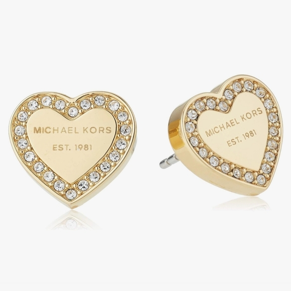 Michael Kors Gold-Tone Heart Stud Earrings - Picture 1 of 5